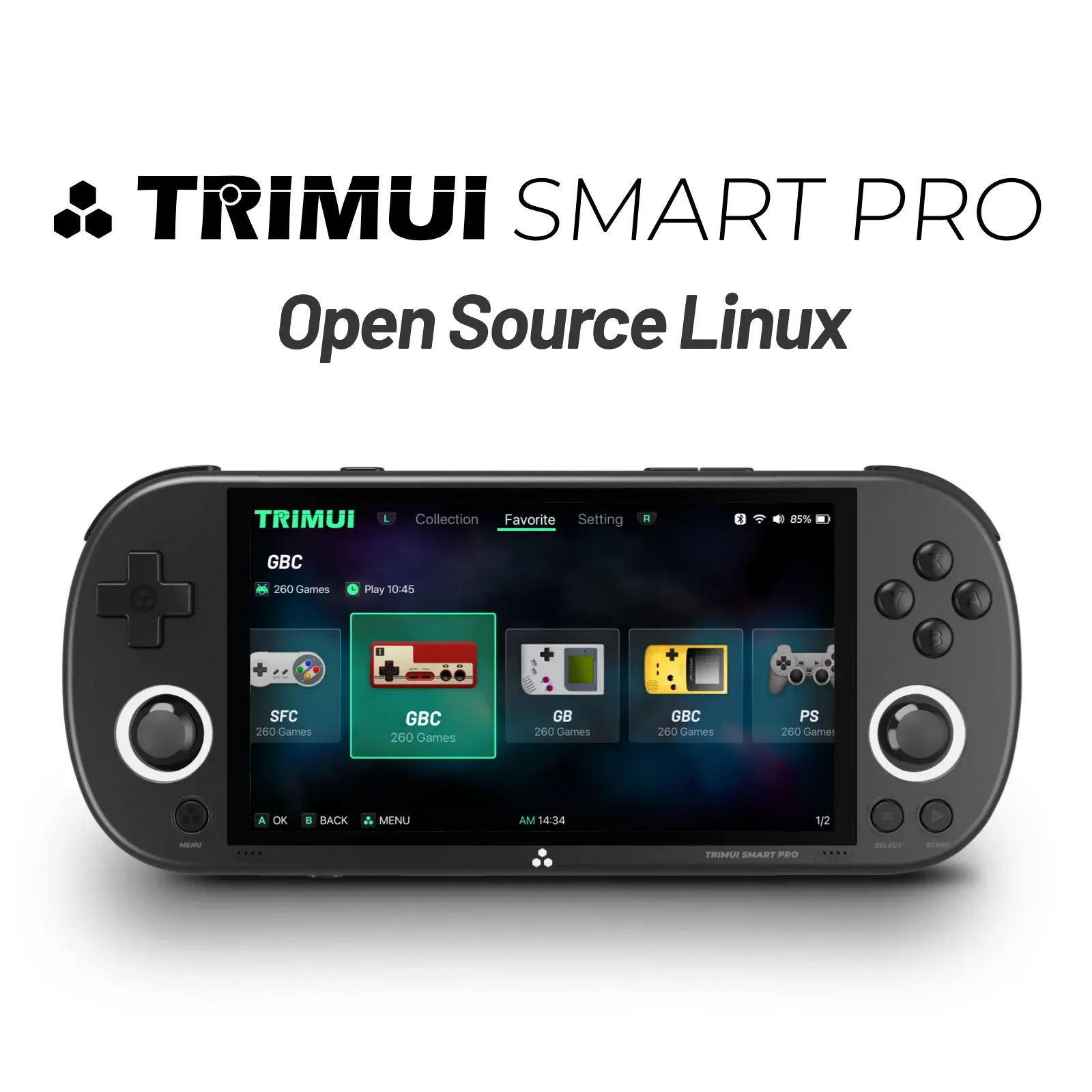 Trimui Smart Pro Handheld Game Console 4.96''IPS Screen Linux System Joystick