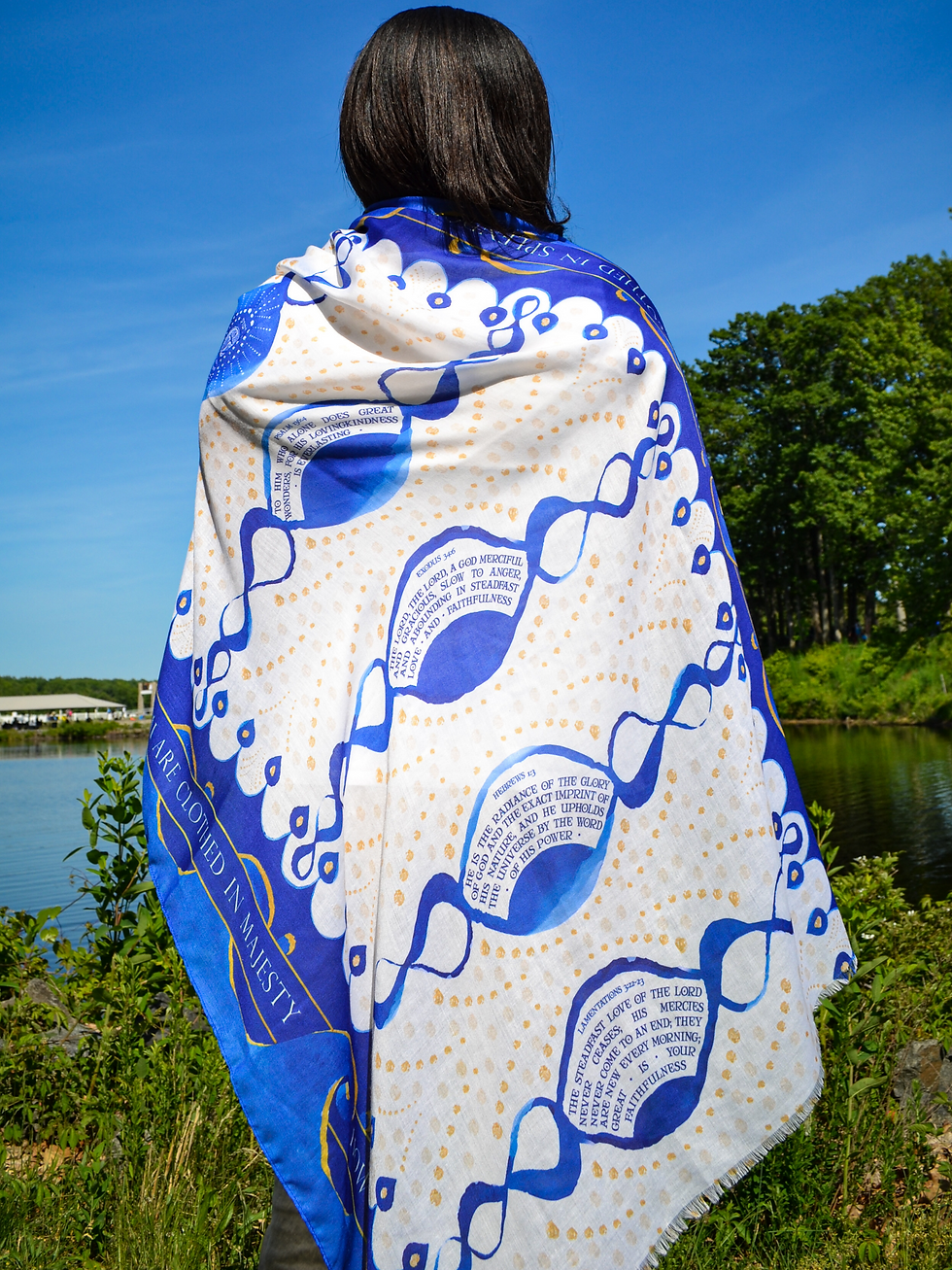 How Great Thou Art Scarf, God's Majesty, Royal Blue and Gold Design, Christian Gift for Women, Faith Scarf, Prayer Scarves
