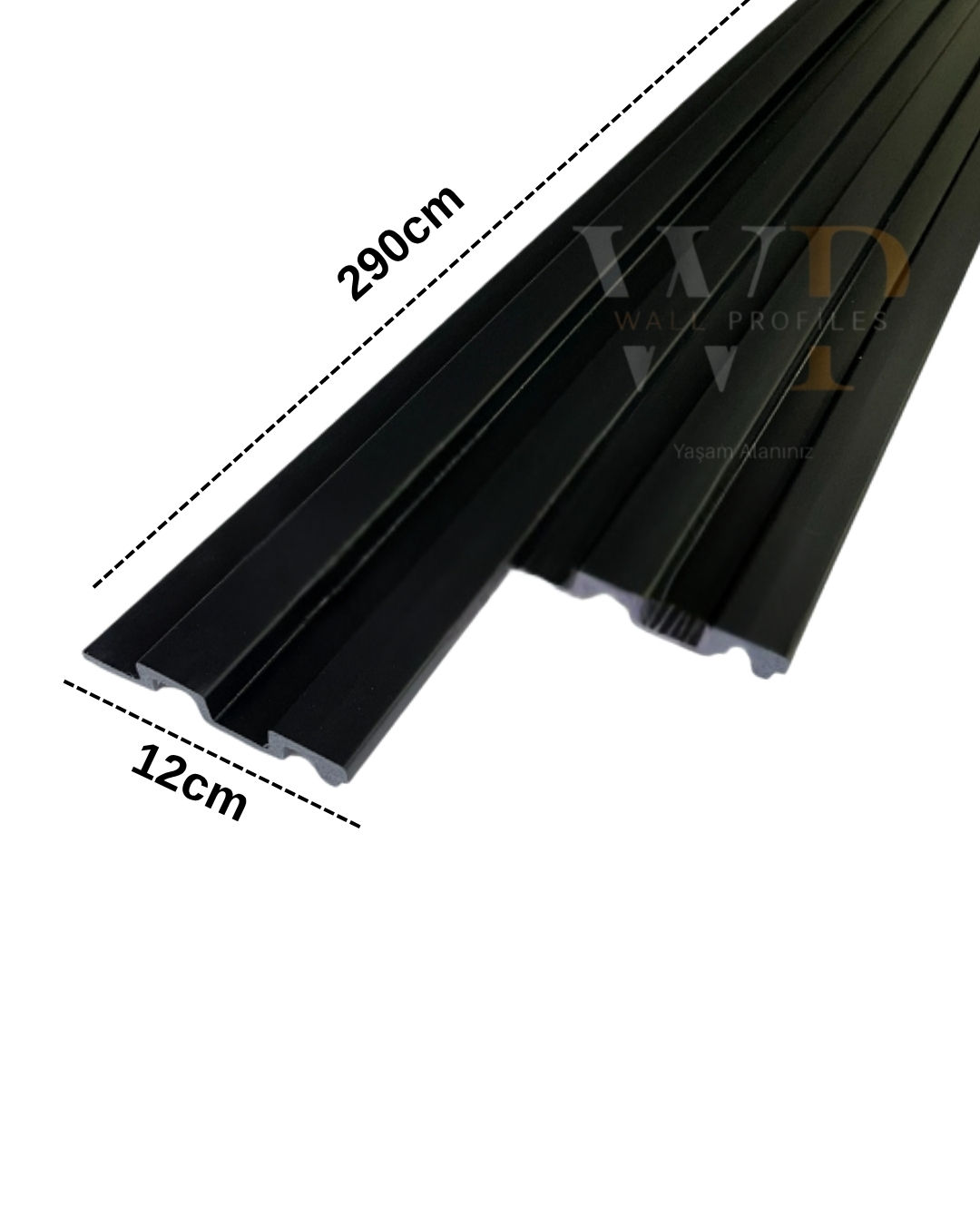 Klasik Dekoratif Duvar Lambri Panel 12x290cm (Siyah)