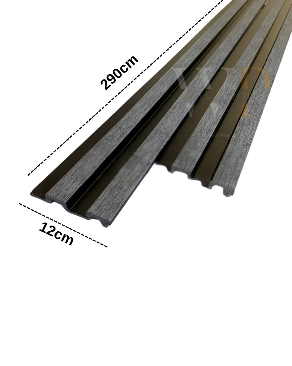 Klasik Dekoratif Duvar Lambri Panel 12x290cm (Siyah Gri)