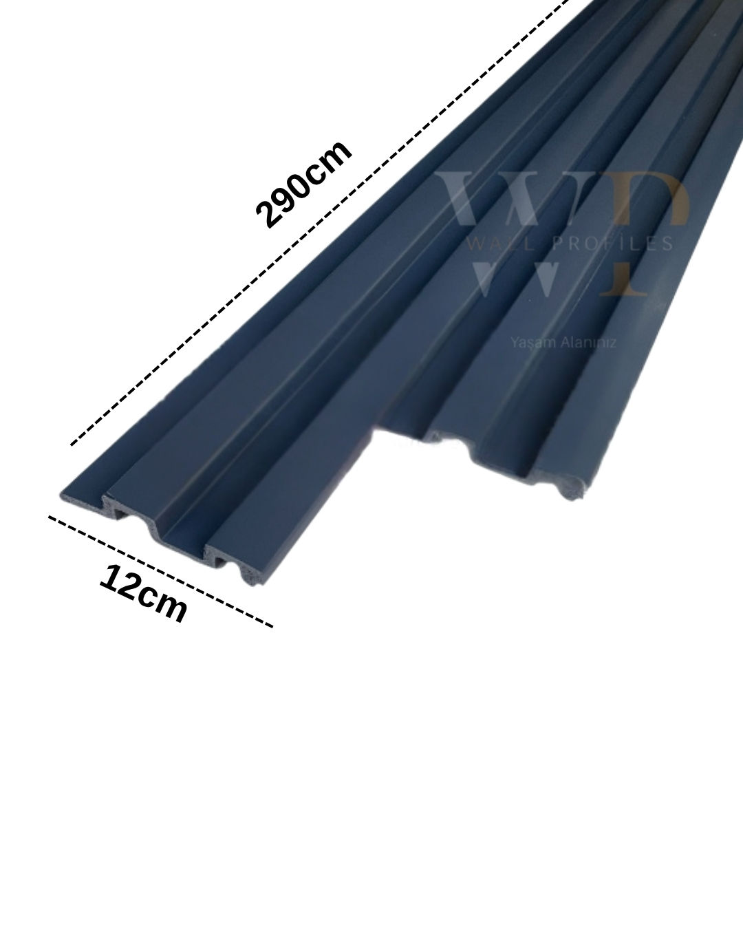 Klasik Dekoratif Duvar Lambri Panel 12x290cm (Antrasit)