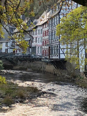 Historic house containing beautiful self catering holiday apartments in the centre of Monschau (Germany) at the river Rur