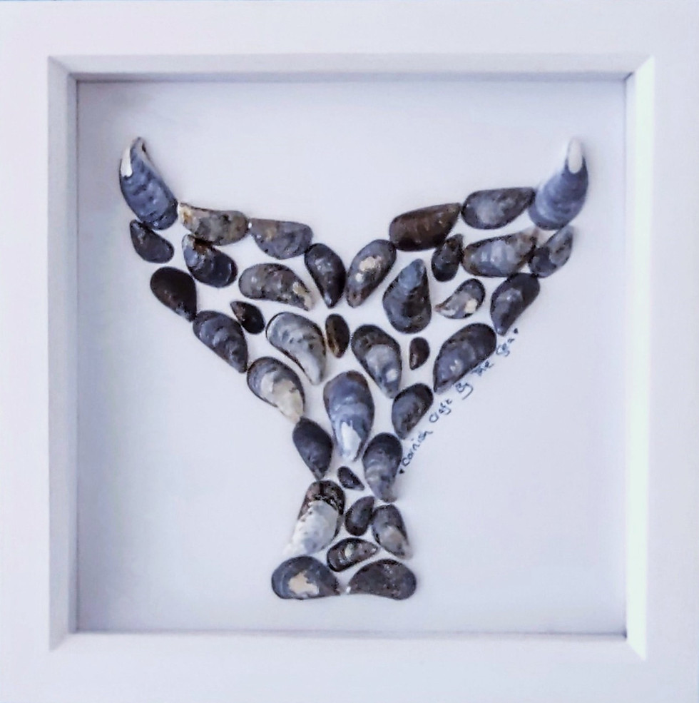 whale picture in white frame