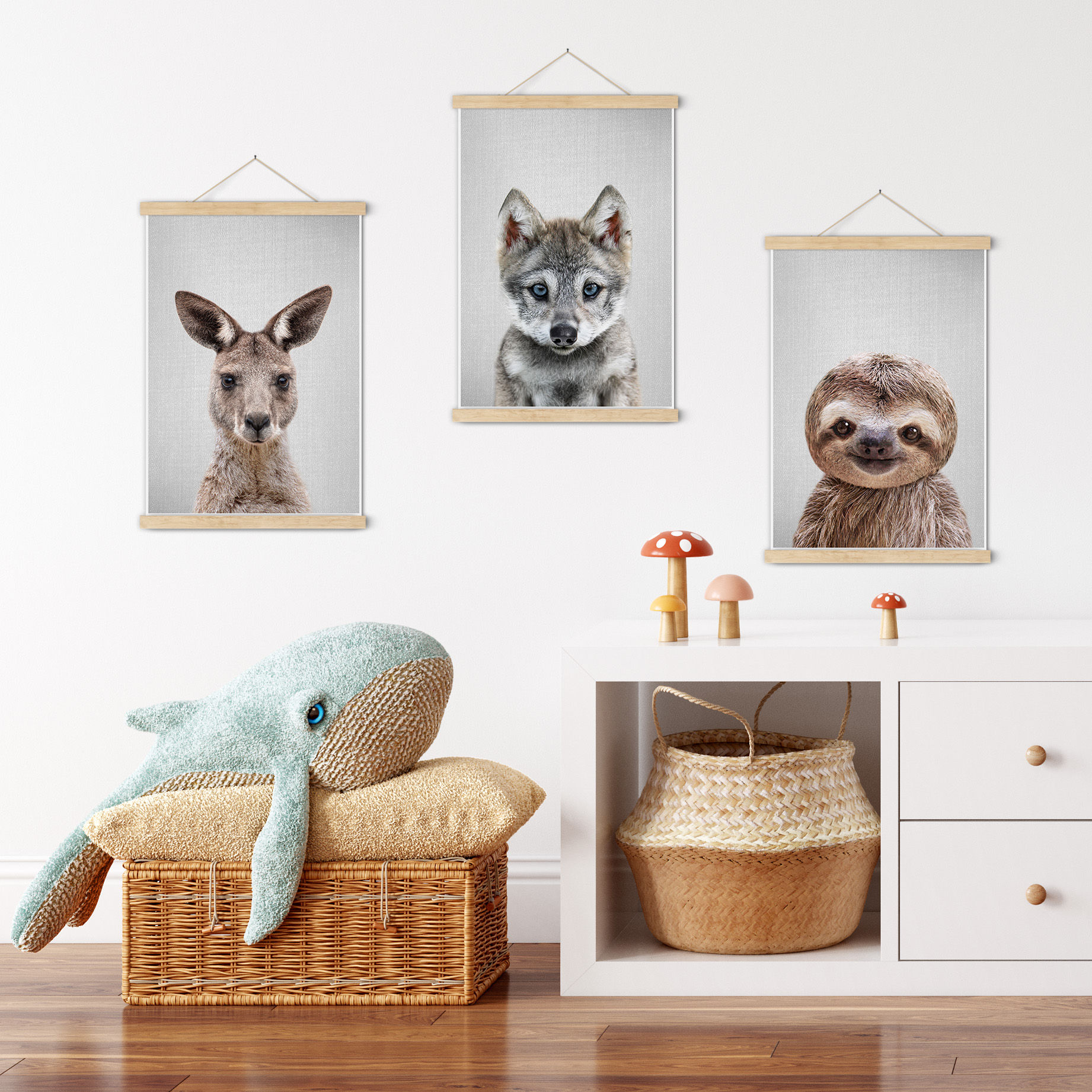 Modern minimalist sloth baby room print