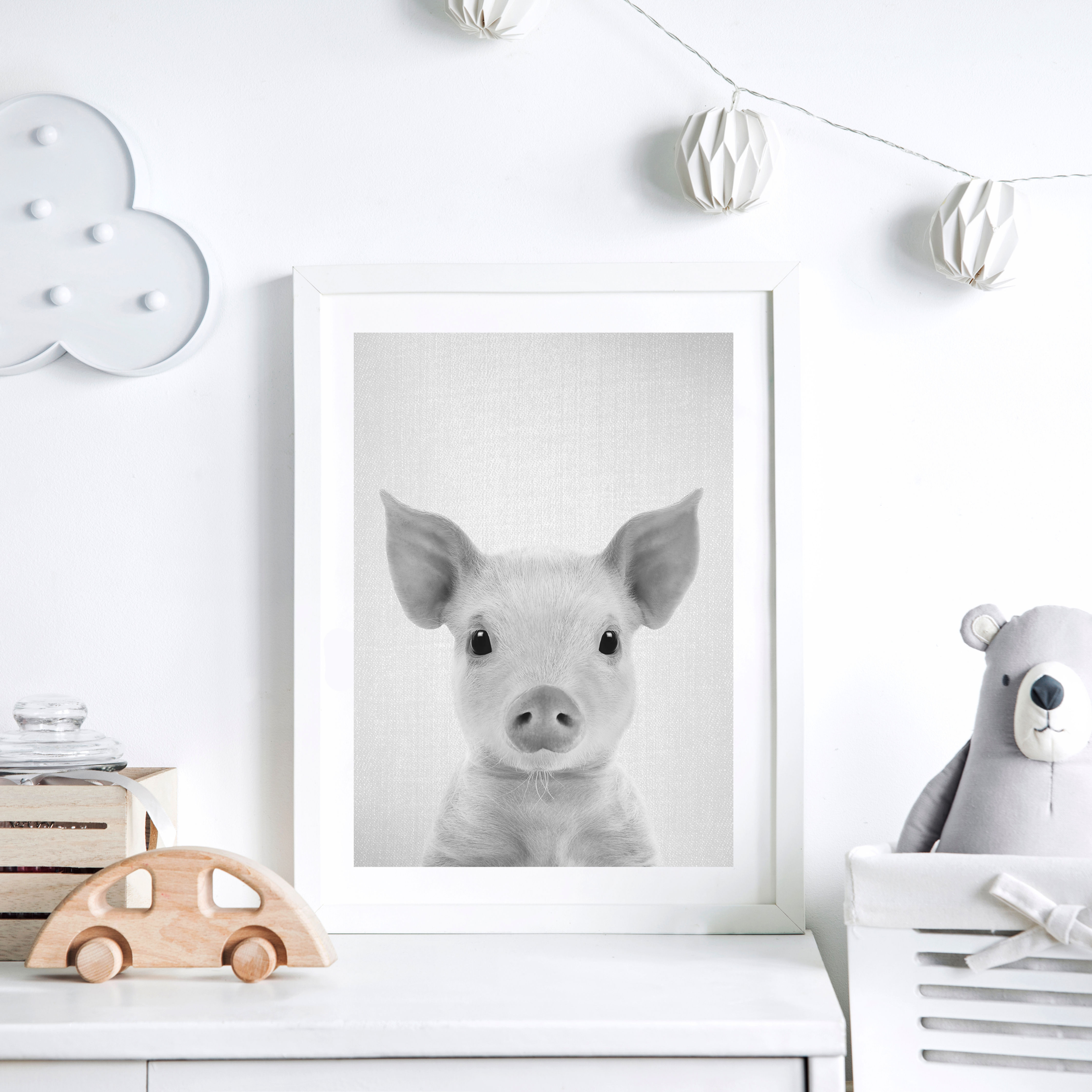 Minimalist farm animal nursery print