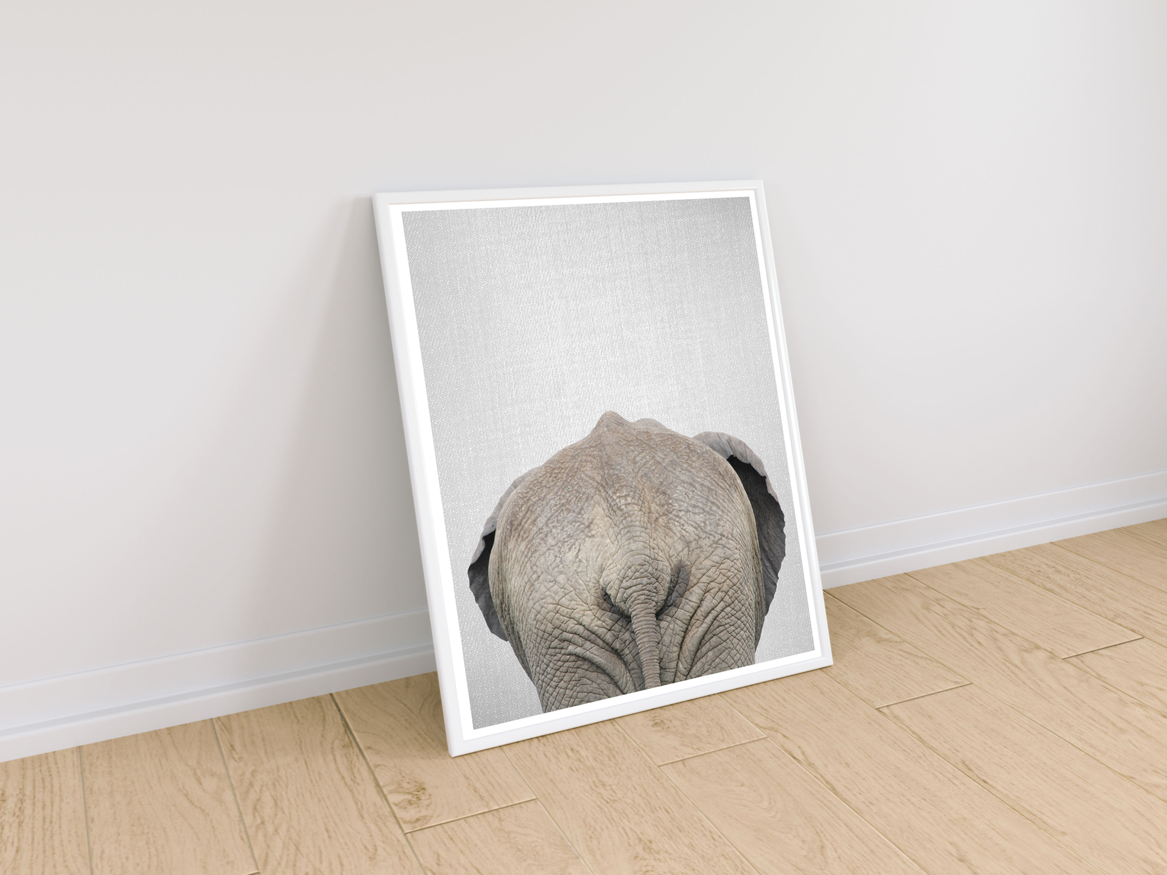 Safari nursery elephant tail artwork