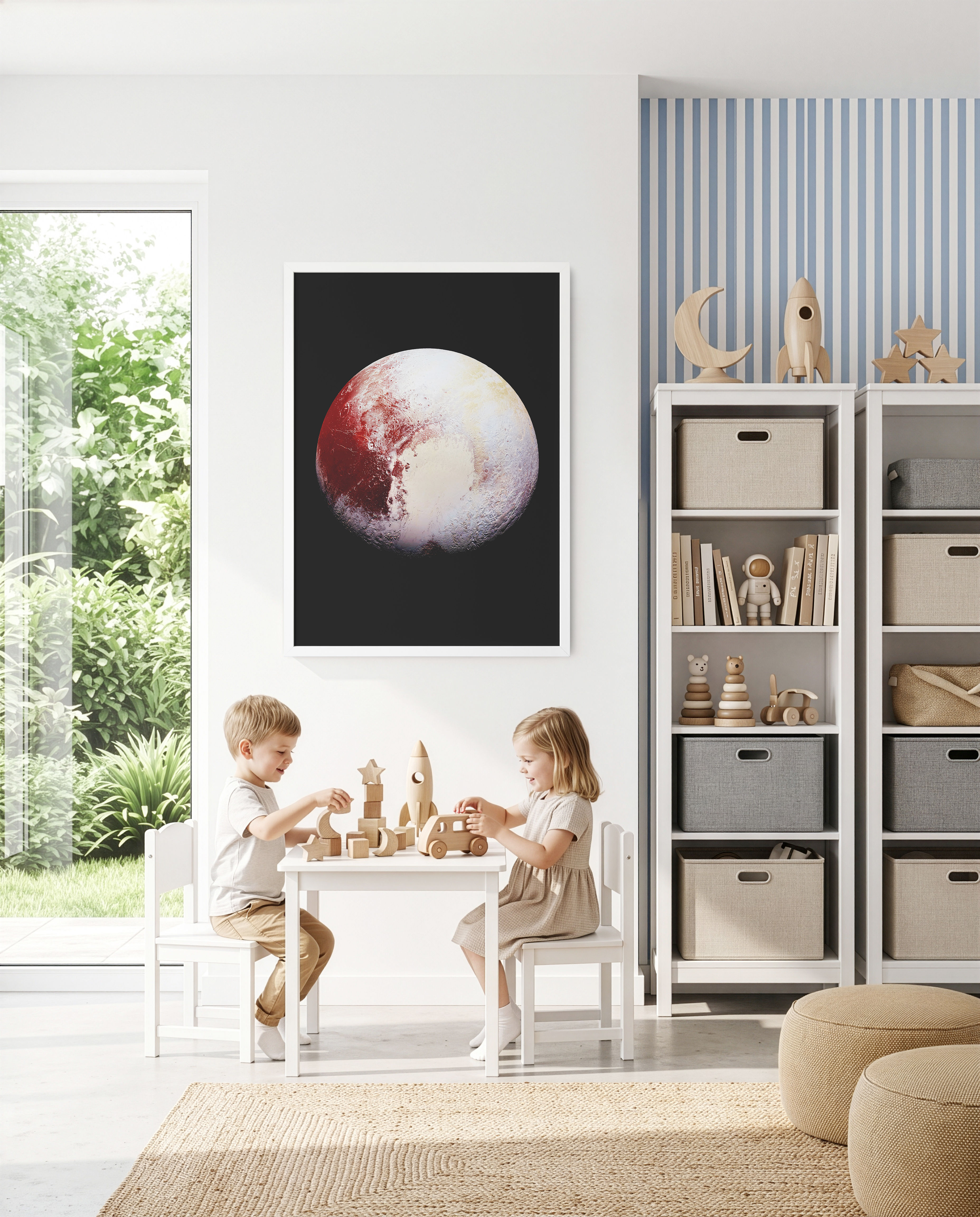 Astronomical print of Pluto from the outer solar system