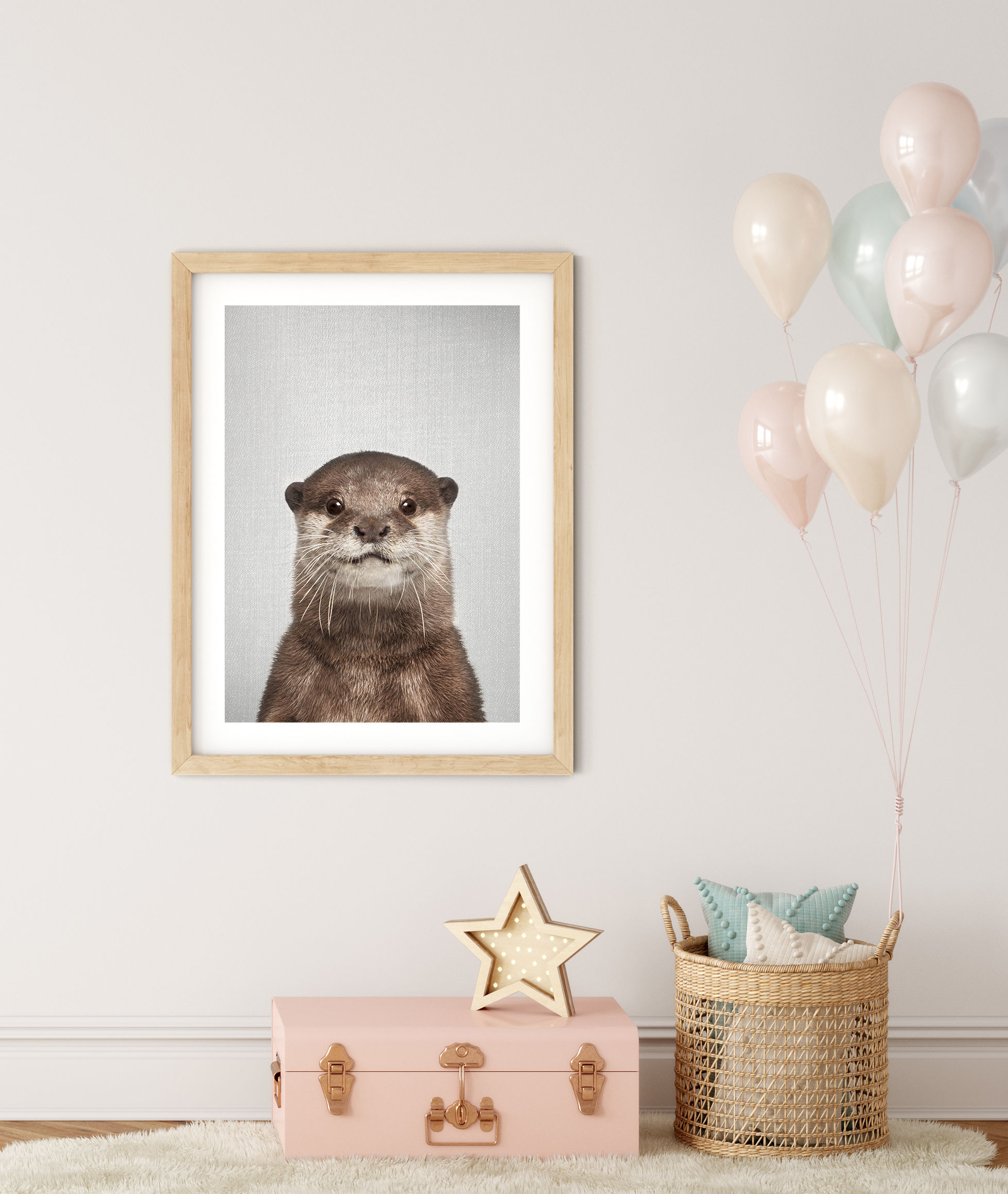 Coastal baby room otter wall print