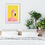 תמונה ממוזערת: Flamingo wall art with yellow background