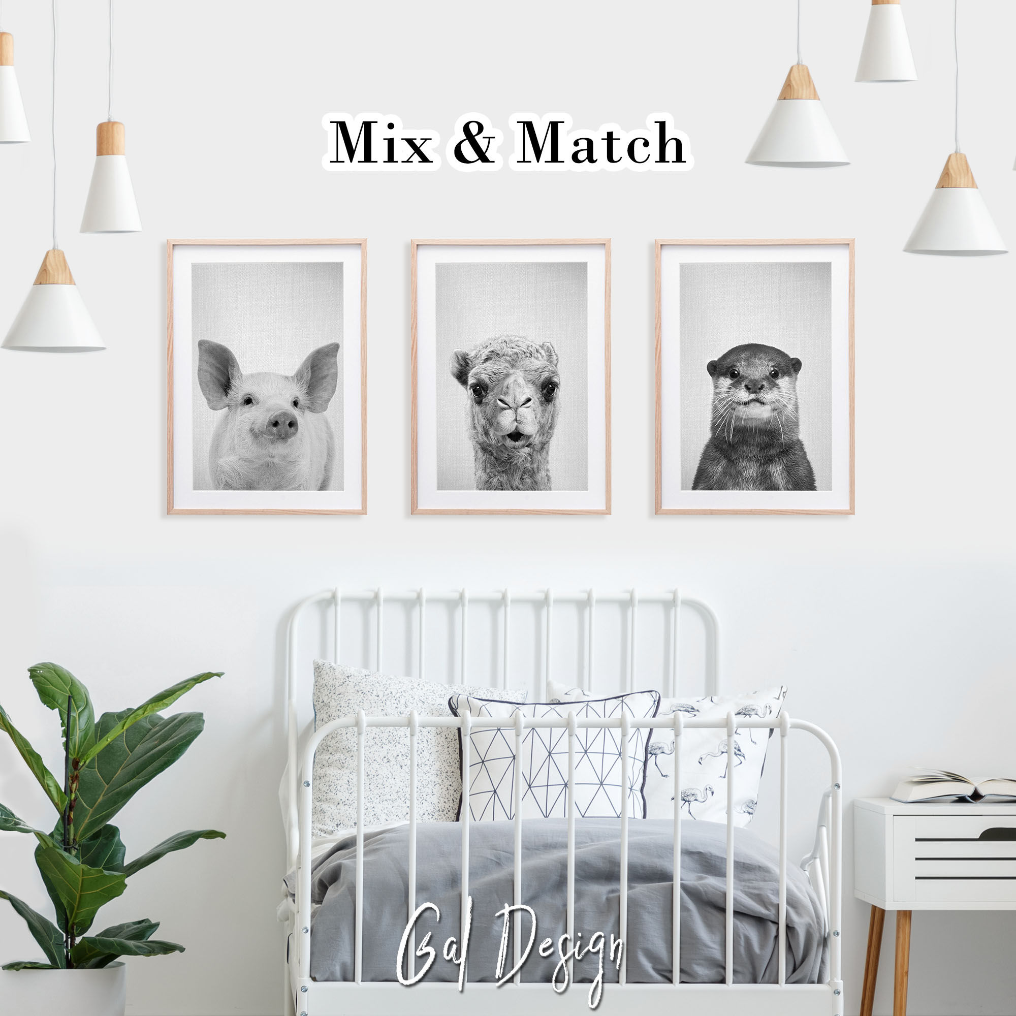 Camel nursery black and white print