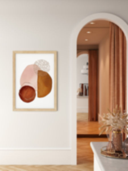 Contemporary watercolor art with soft texture