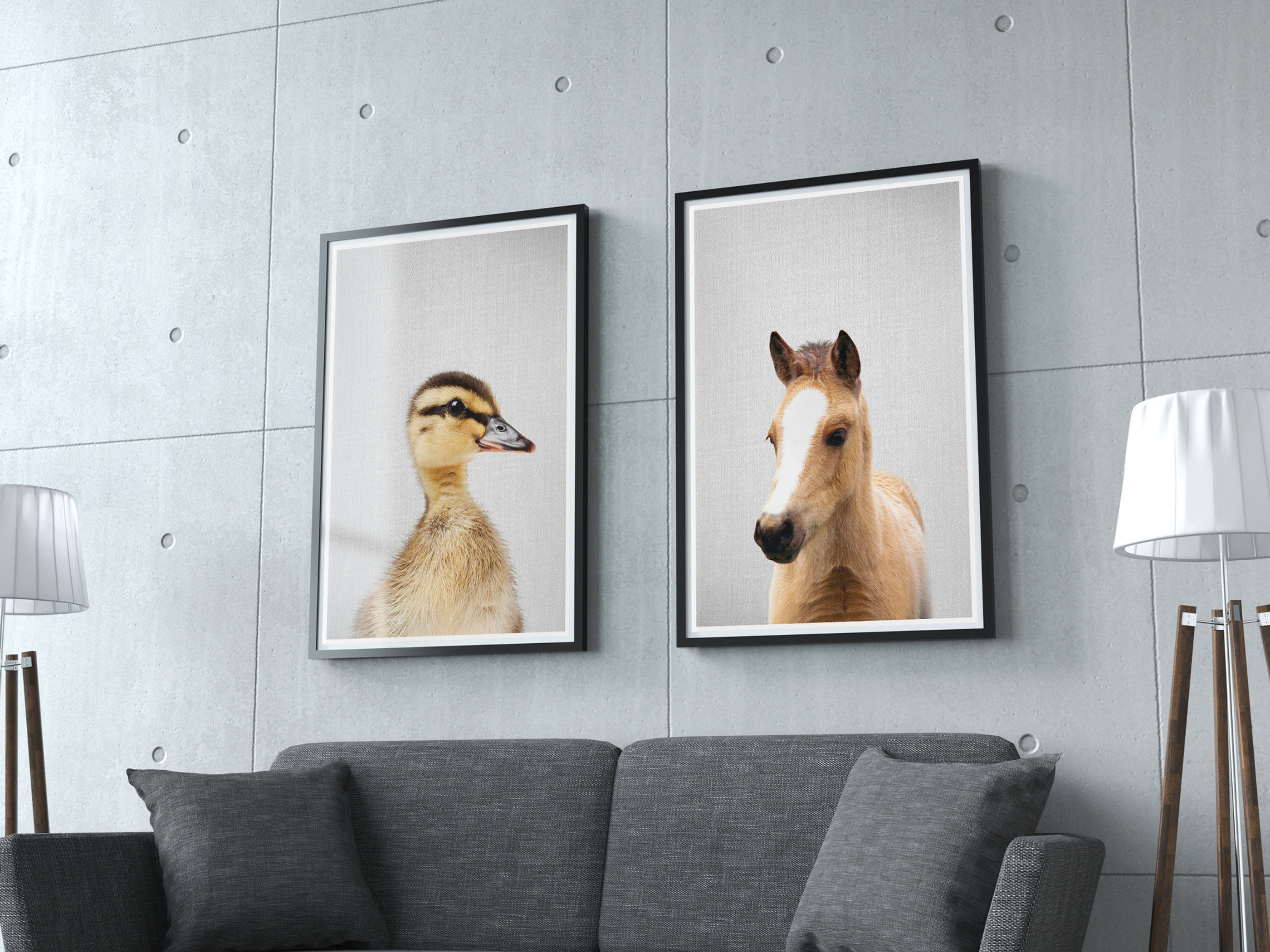 Neutral nursery horse art