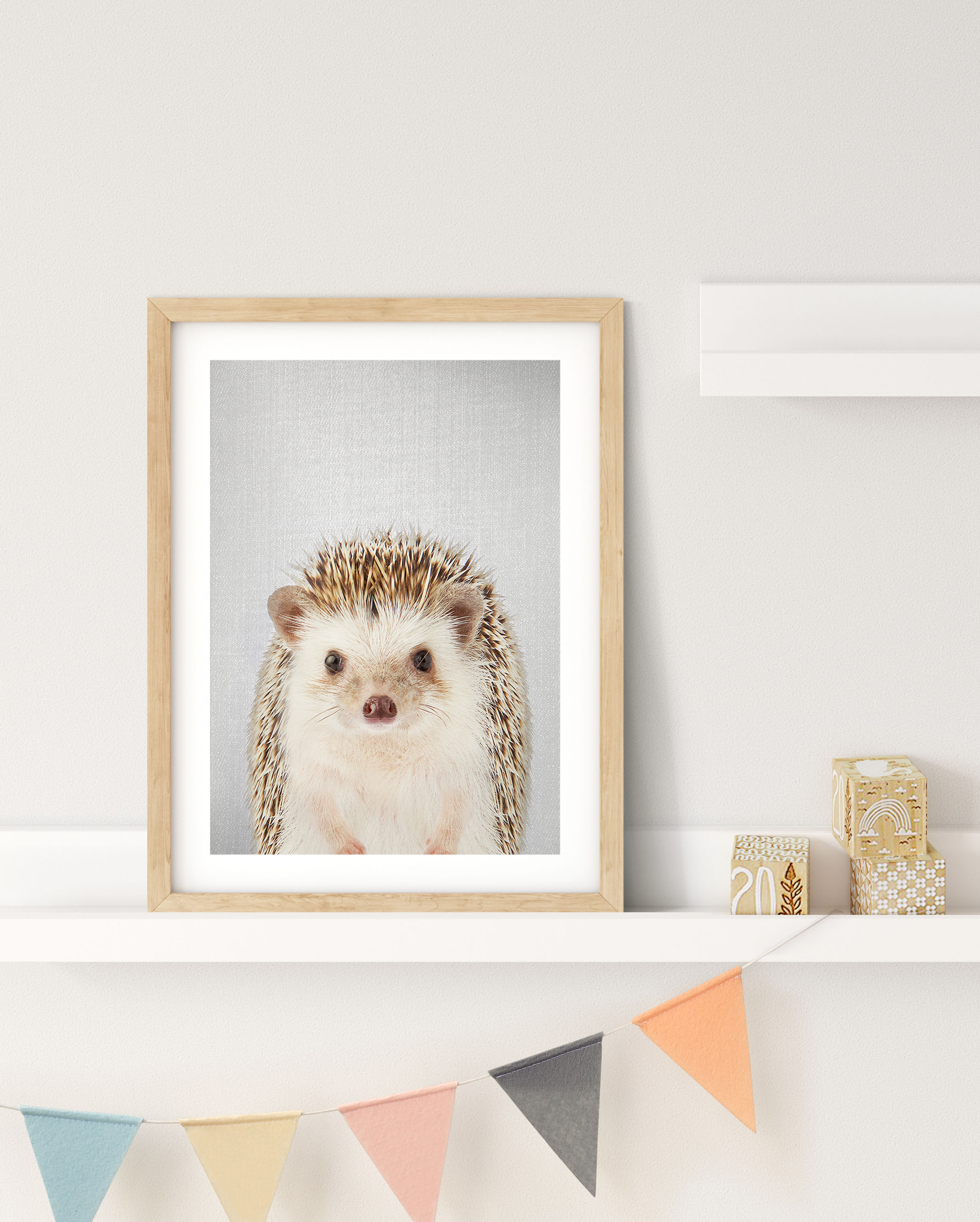Forest animal nursery wall art hedgehog portrait