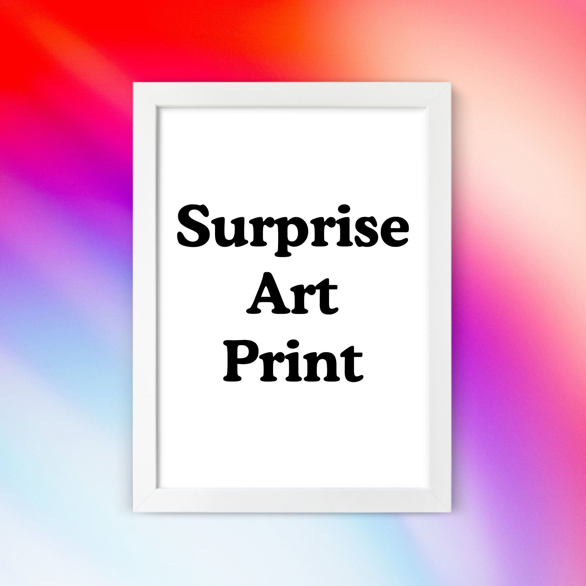 Colorful surprise-themed art print by Gal Design that adds a playful touch to any space.