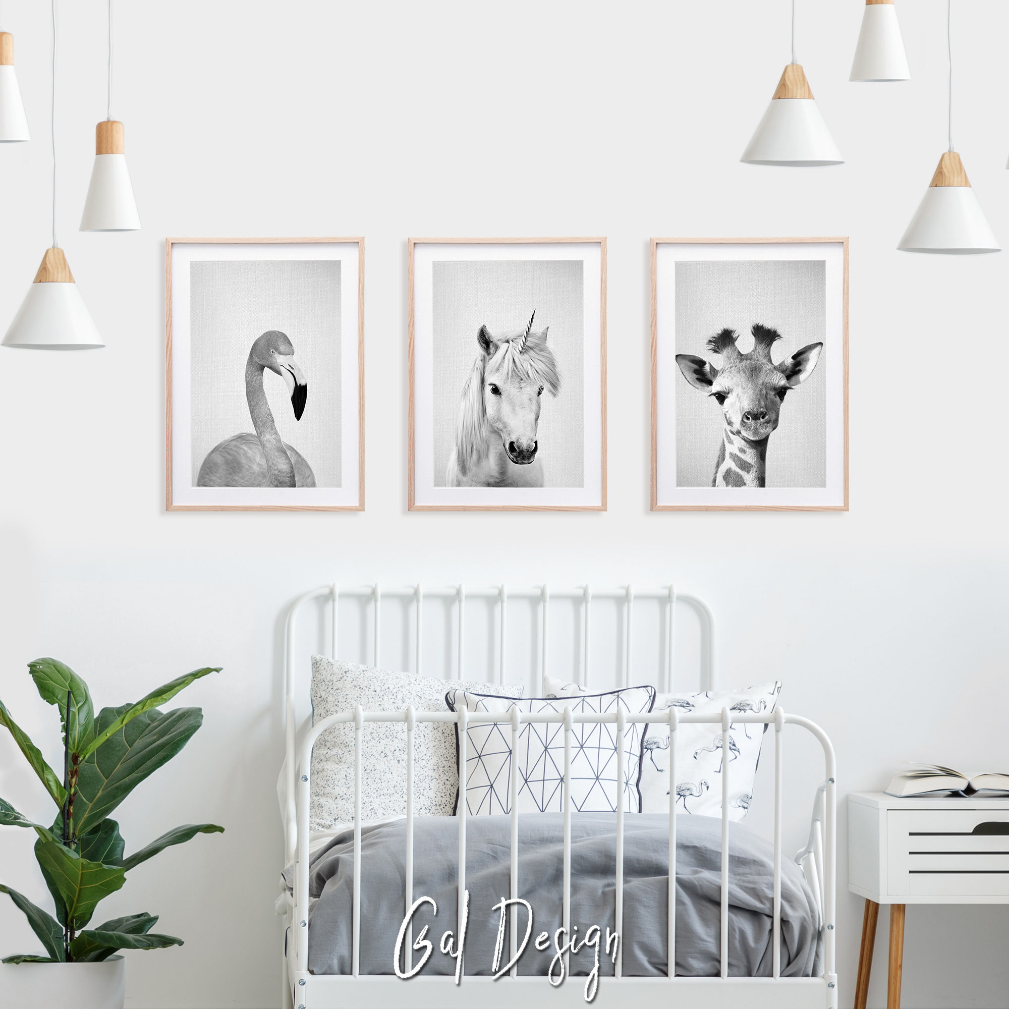 Minimalist unicorn wall print