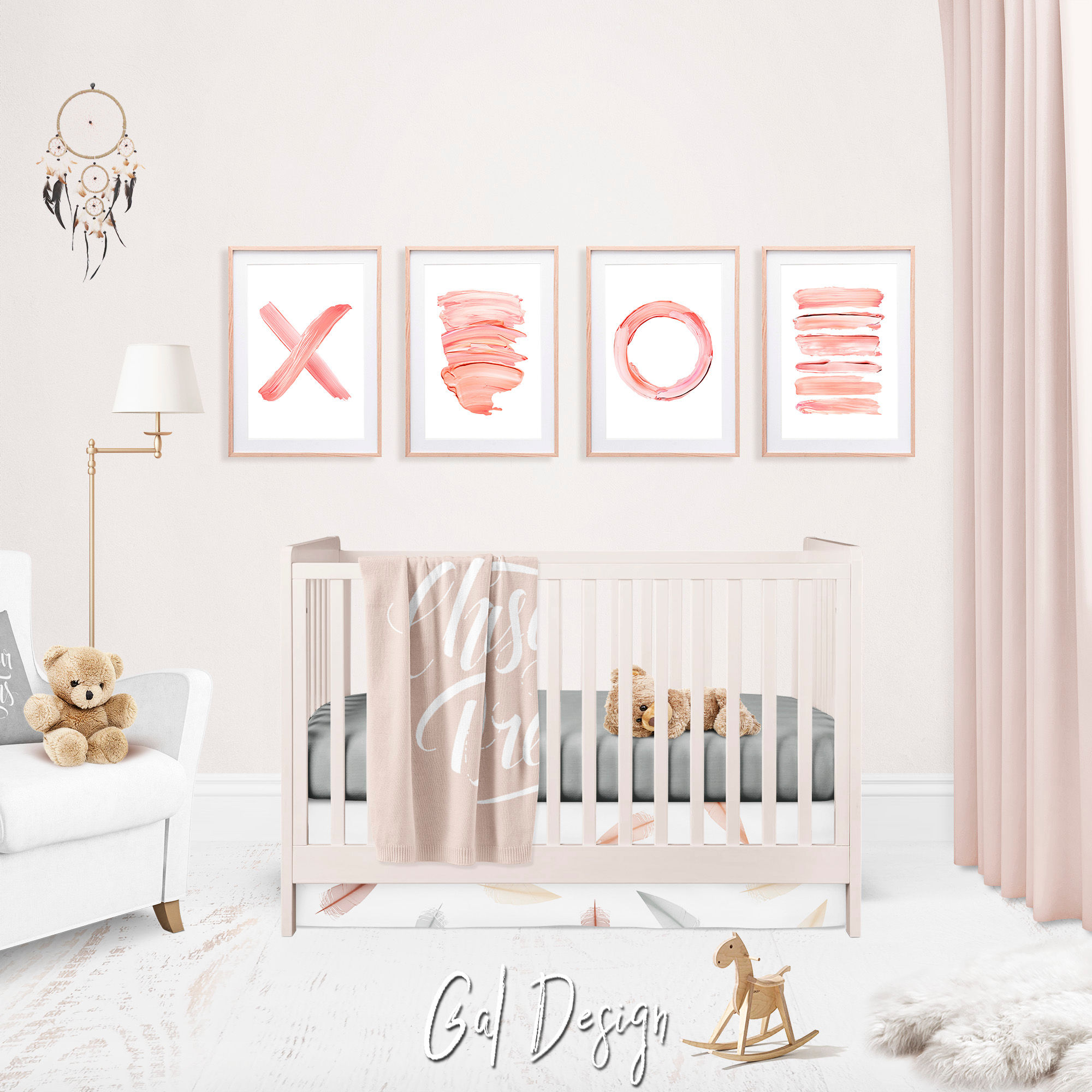 Thick pink brushstrokes contemporary art