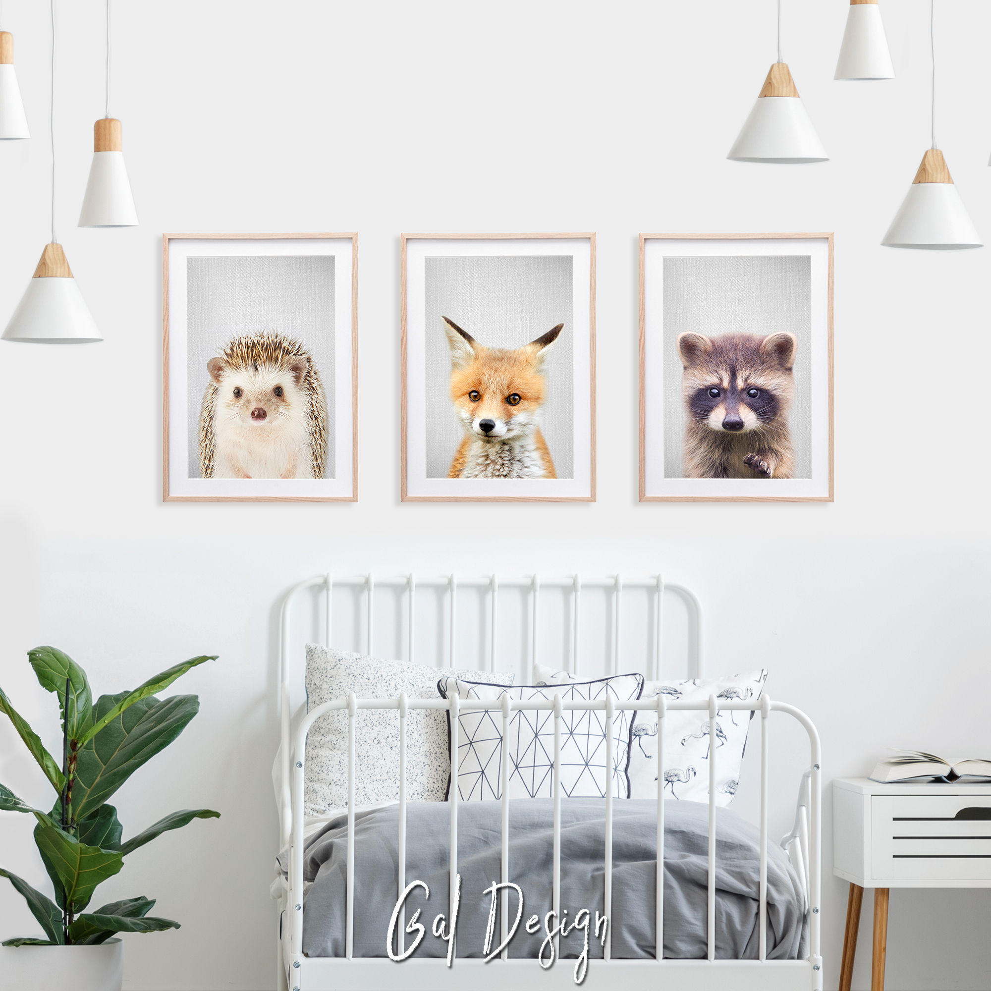 Neutral baby room hedgehog wall art