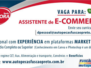 Vaga para ASSISTENTE DE E-COMMERCE