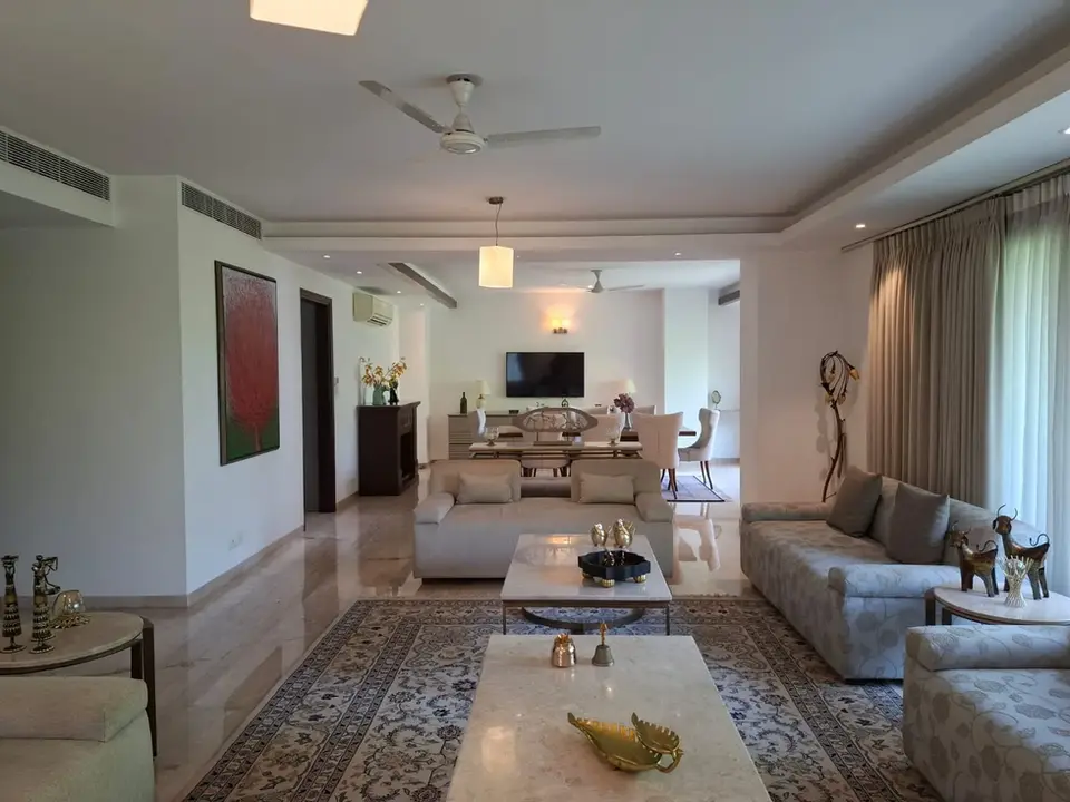 Fully furnished living room in Vasant Vihar.