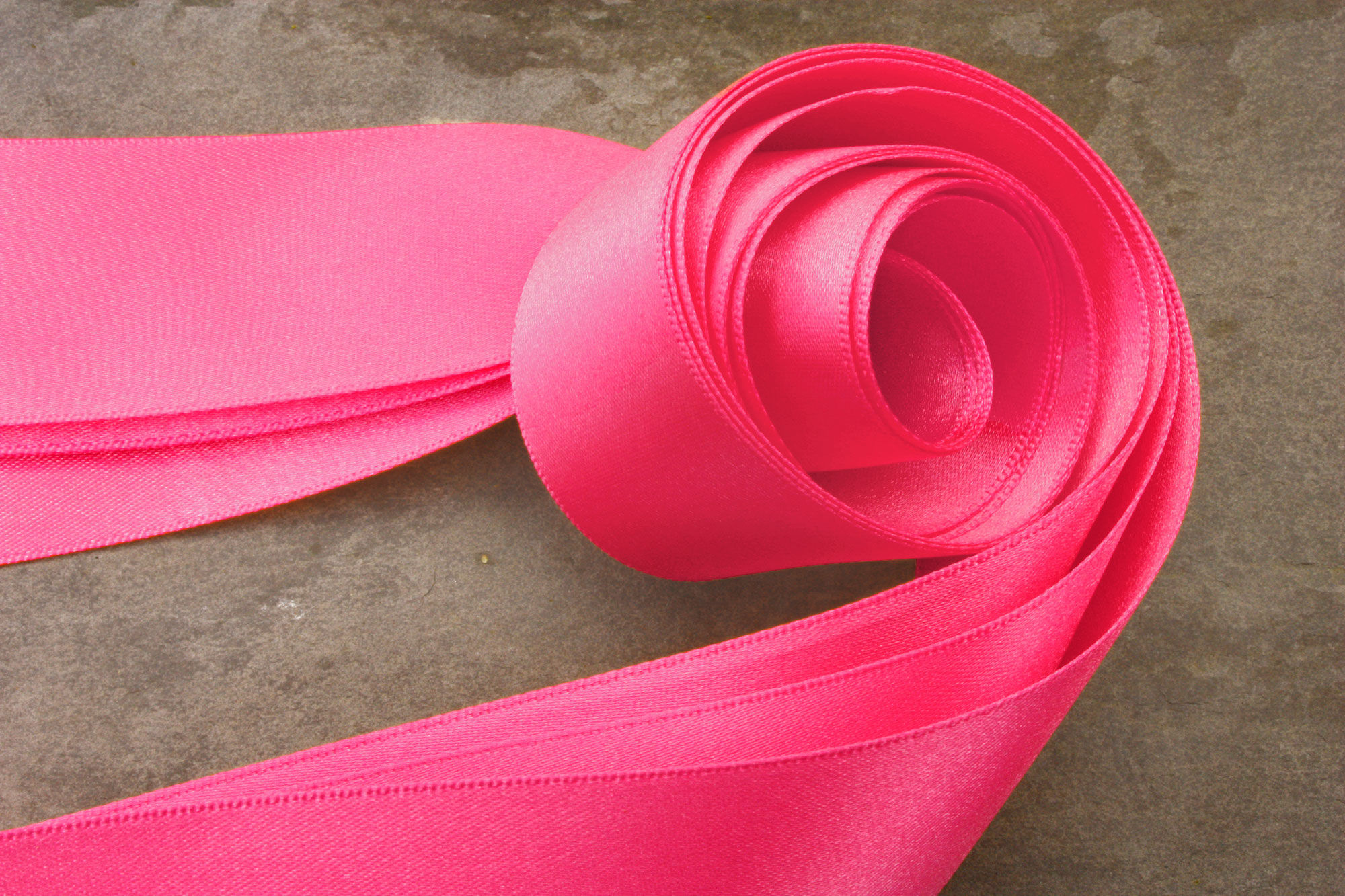 Bright Pink Double-Faced Satin Ribbon, 9 widths