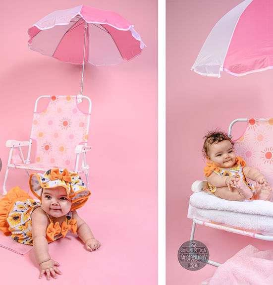 infant and baby portraits in the air conditioned studio