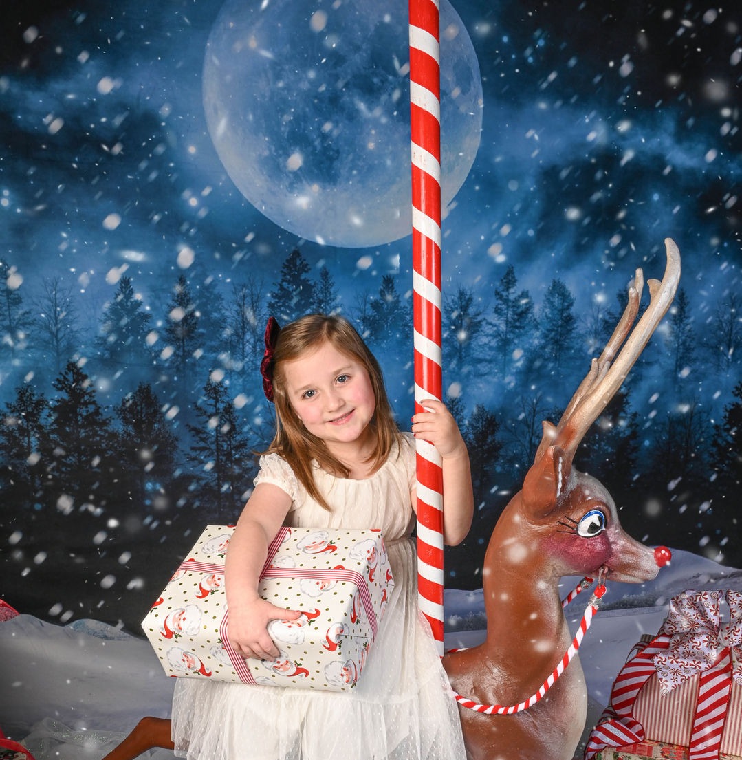 Holiday mini-session promotion Rudolph the Red Nosed Reindeer