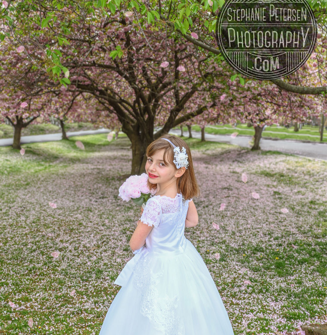 First Holy Communion Cherry Blossoms Hudson County Park Bayonne New Jersey