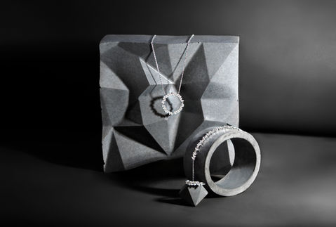 BRIDAL JEWELRY SET RETOUCHING, NECKLACE, BRACELET, SILVER