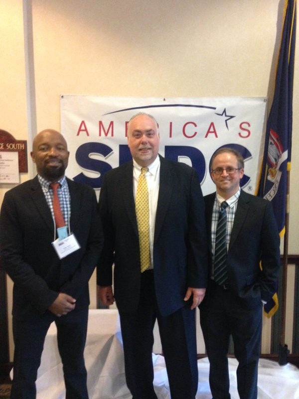 Brian Goldstein, NYSBDC State Director, with Pace SBDC Director Andrew Flamm & Senior Business Advisor Rawle Brown