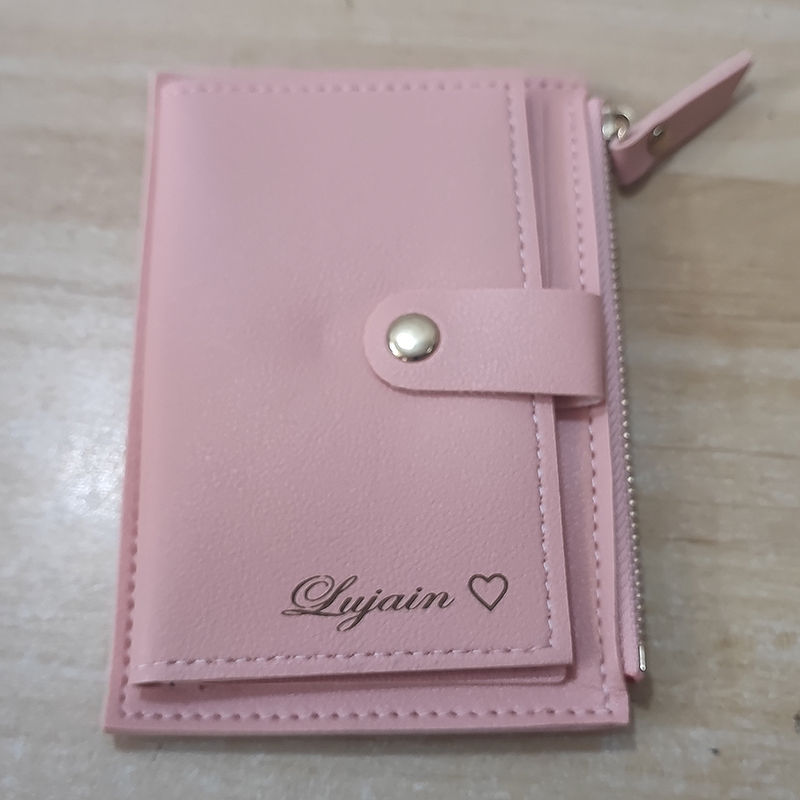 Thumbnail: Free Name Engraving New Short Women Wallets Slim Card Holder Female Purses Cute 