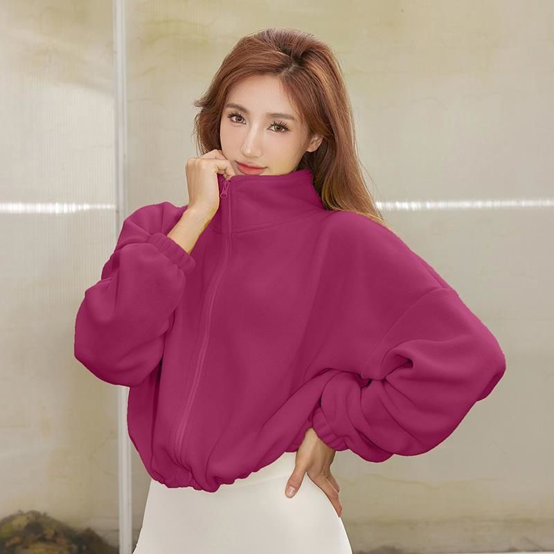 Thumbnail: New Autumn Winter Clothes Warm High Waist Casual Sports Yoga Coat Fleece Fitness