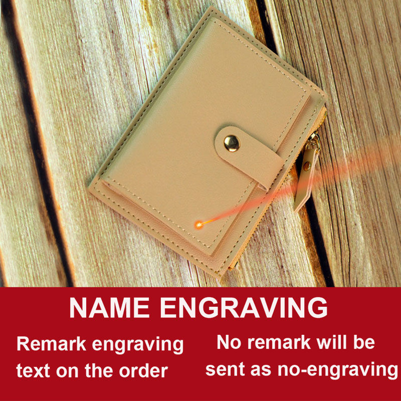 Thumbnail: Free Name Engraving New Short Women Wallets Slim Card Holder Female Purses Cute 