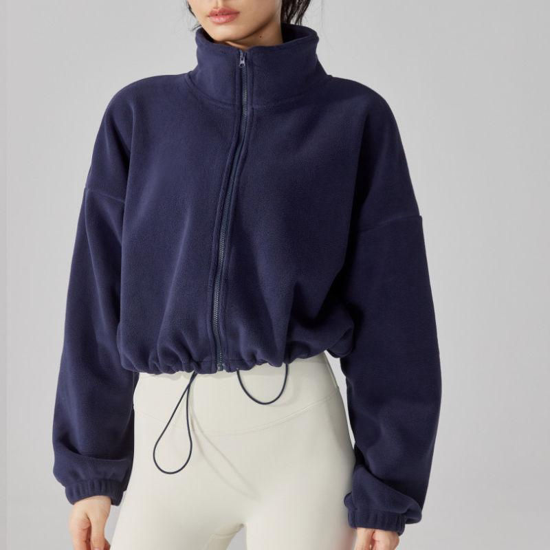 Thumbnail: New Autumn Winter Clothes Warm High Waist Casual Sports Yoga Coat Fleece Fitness
