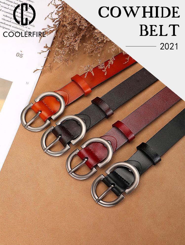 Thumbnail: Belts for Women Genuine Leather Cowskin High Quality Fashion Belt Jeans Woman Be
