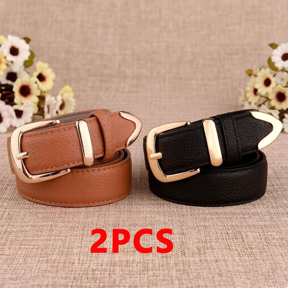 Thumbnail: Fashion Women Genuine Leather Belts High Quality Gold Buckle Best Matching Dress