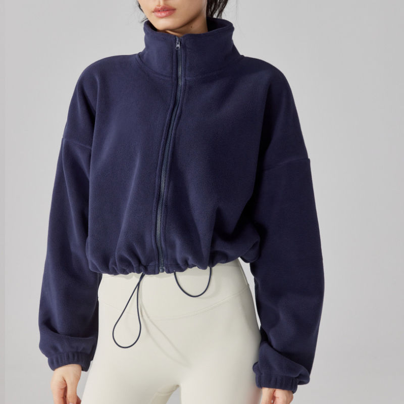 Thumbnail: New Autumn Winter Clothes Warm High Waist Casual Sports Yoga Coat Fleece Fitness