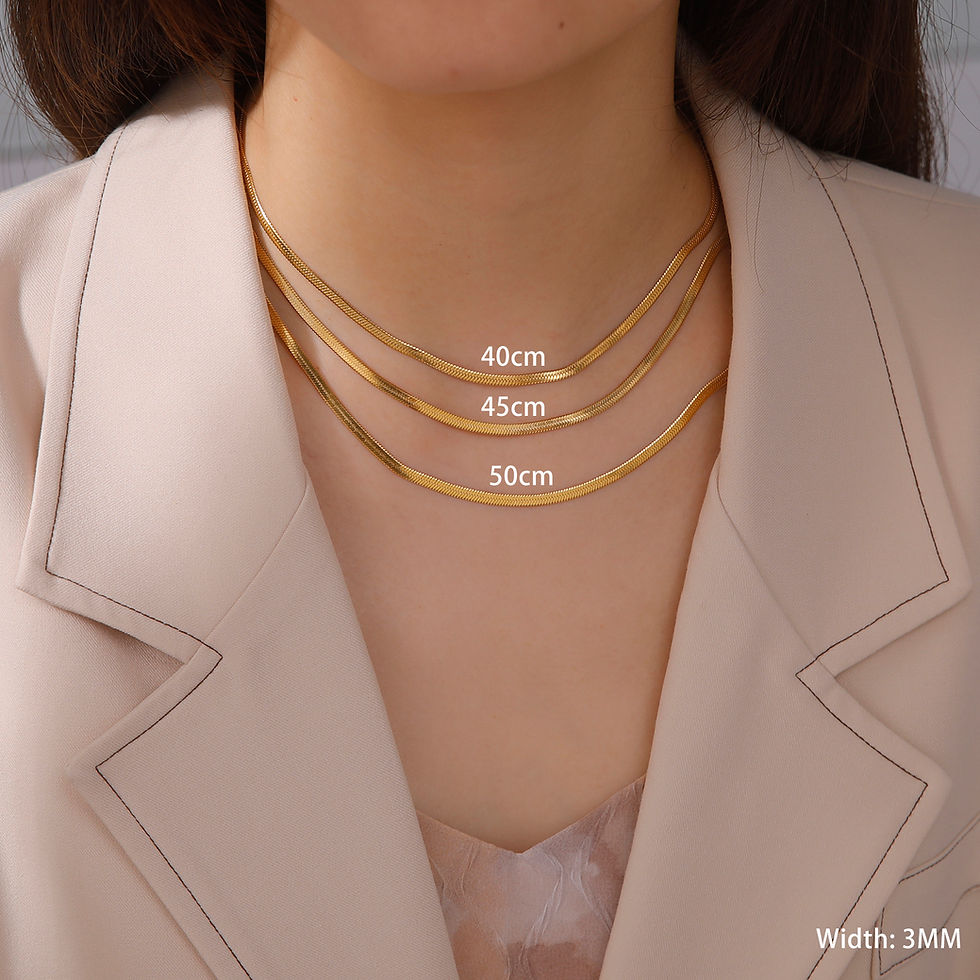 Thumbnail: Skyrim Stainless Steel Snake Chain Necklace for Women Men Gold Color Herringbone