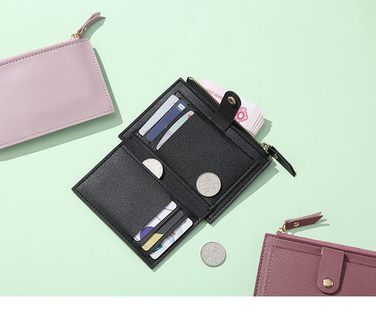 Thumbnail: Free Name Engraving New Short Women Wallets Slim Card Holder Female Purses Cute 