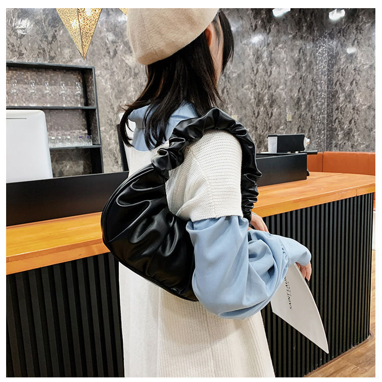 Thumbnail: Fashion Pleated Handlebags for Women PU Cloud Bags Leisure Armpit Bag Shopping S