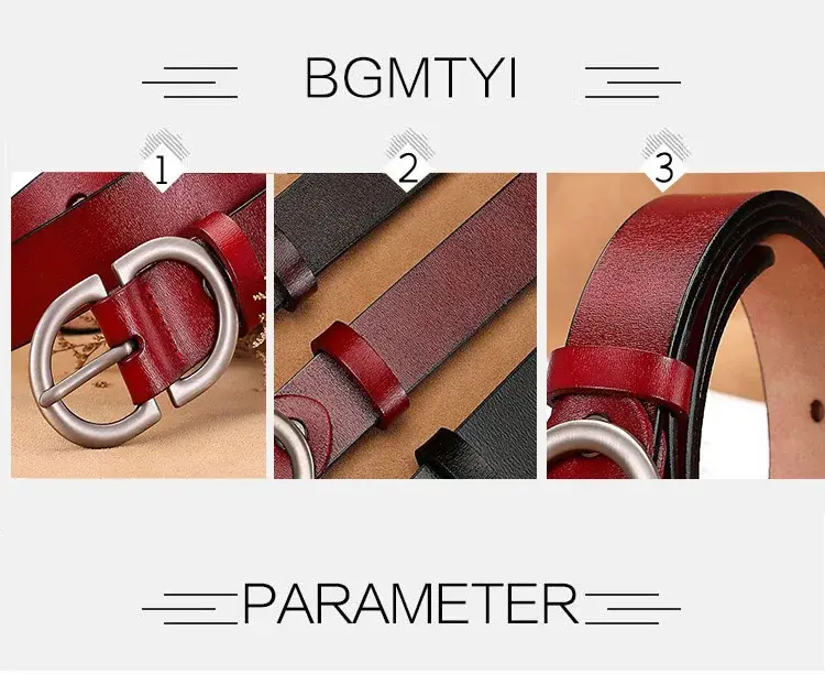 Thumbnail: Belts for Women Genuine Leather Cowskin High Quality Fashion Belt Jeans Woman Be