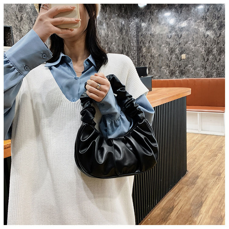 Thumbnail: Fashion Pleated Handlebags for Women PU Cloud Bags Leisure Armpit Bag Shopping S
