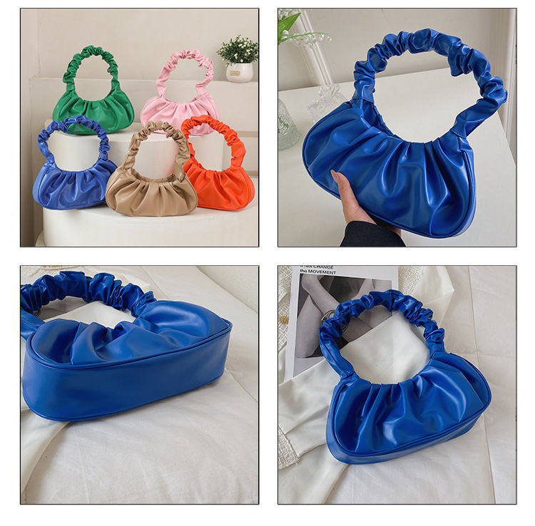 Thumbnail: Fashion Pleated Handlebags for Women PU Cloud Bags Leisure Armpit Bag Shopping S