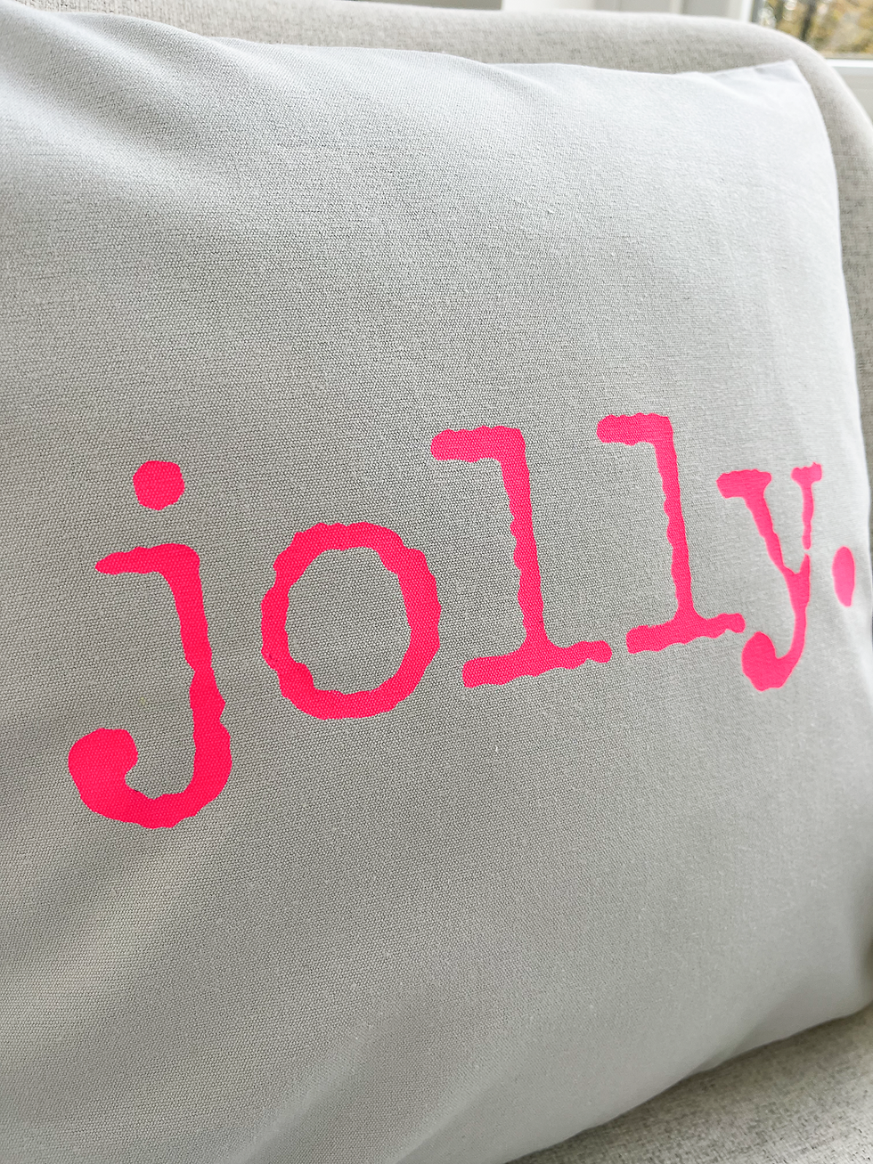 Thumbnail: 'Jolly' Fairtrade cotton cushion cover in neon pink