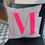 Thumbnail: Personalised 100% linen cushion cover with neon letter
