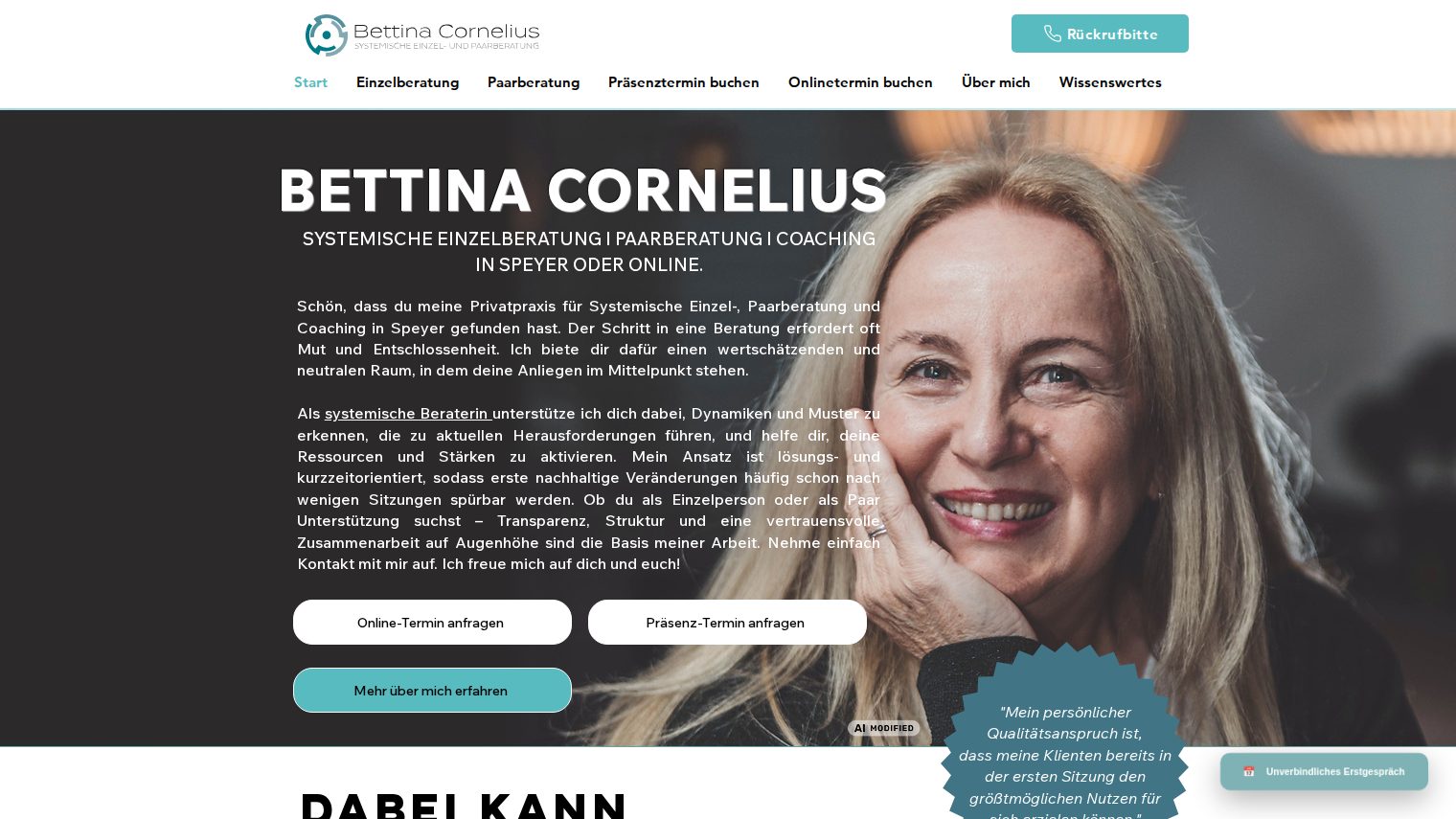 Startseite von Bettina Cornelius Coaching in Speyer