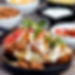 Baked potato bar to be served at a farm party
