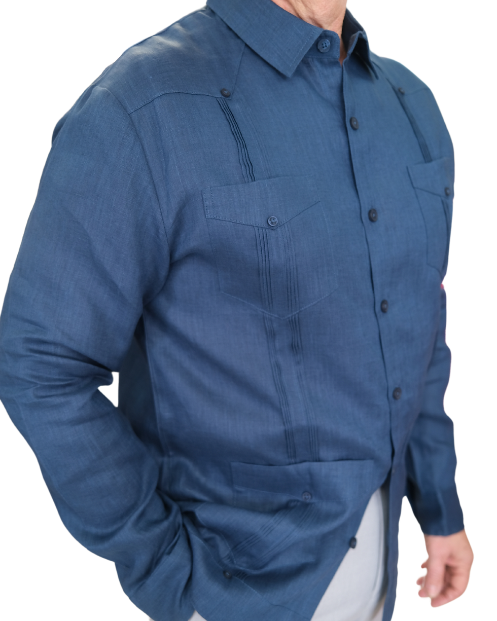 Thumbnail: Cubavera 100% Linen Classic Guayabera Shirt - Long Sleeve