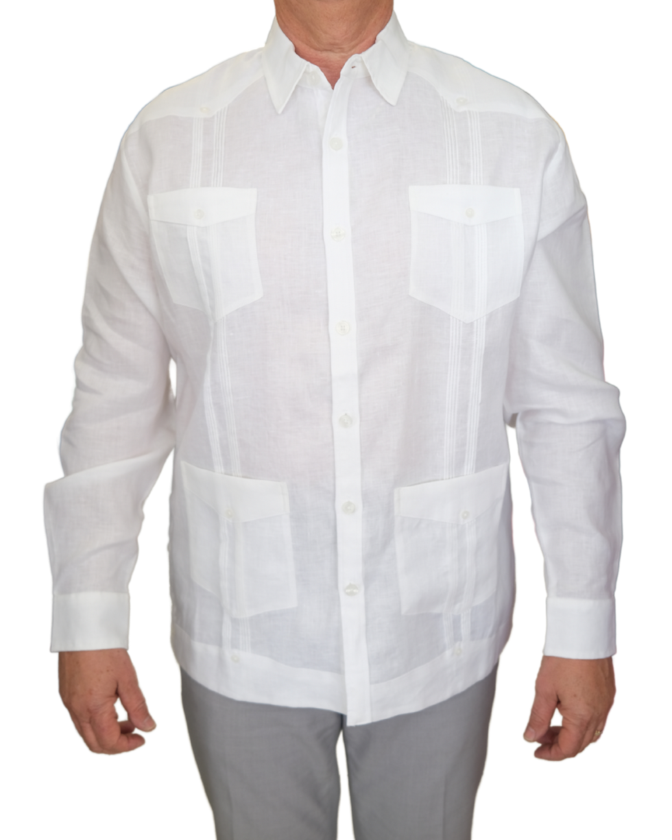 Thumbnail: Cubavera 100% Linen Classic Guayabera Shirt - Long Sleeve