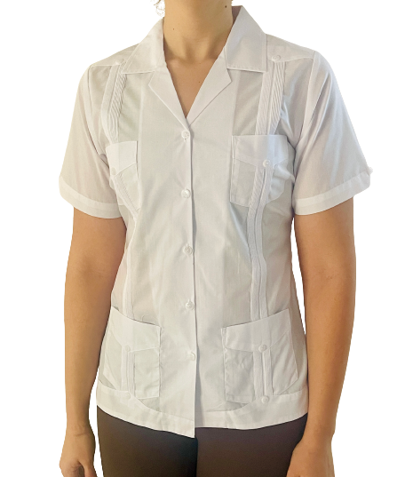 Thumbnail: Women’s Classic Four-Pocket Short Sleeve Guayabera Poly Cotton