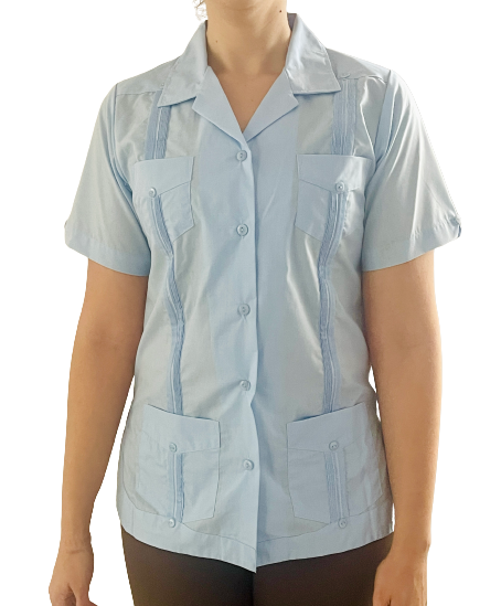 Thumbnail: Women’s Classic Four-Pocket Short Sleeve Guayabera Poly Cotton